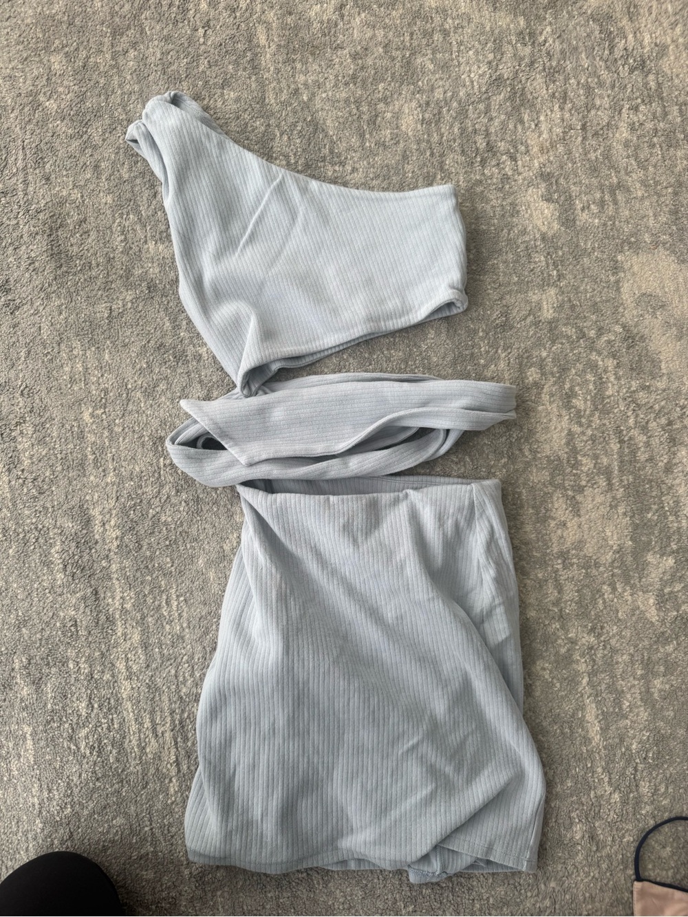 Lovers + Friends Light Blue Ribbed Top - Picture 2 of 3